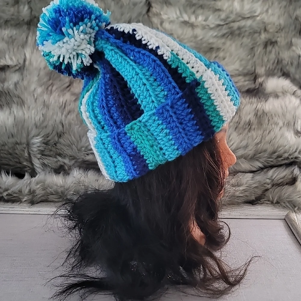 Colorful Striped Knit Beanie
